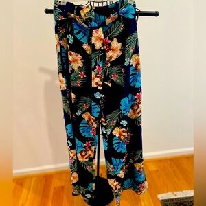 Fashion Nova Navy Floral Pants